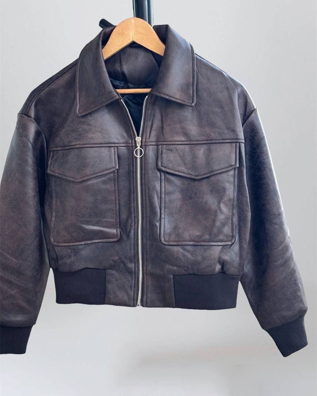 Бомбер из ЭКО кожи производство Китай Co-0050