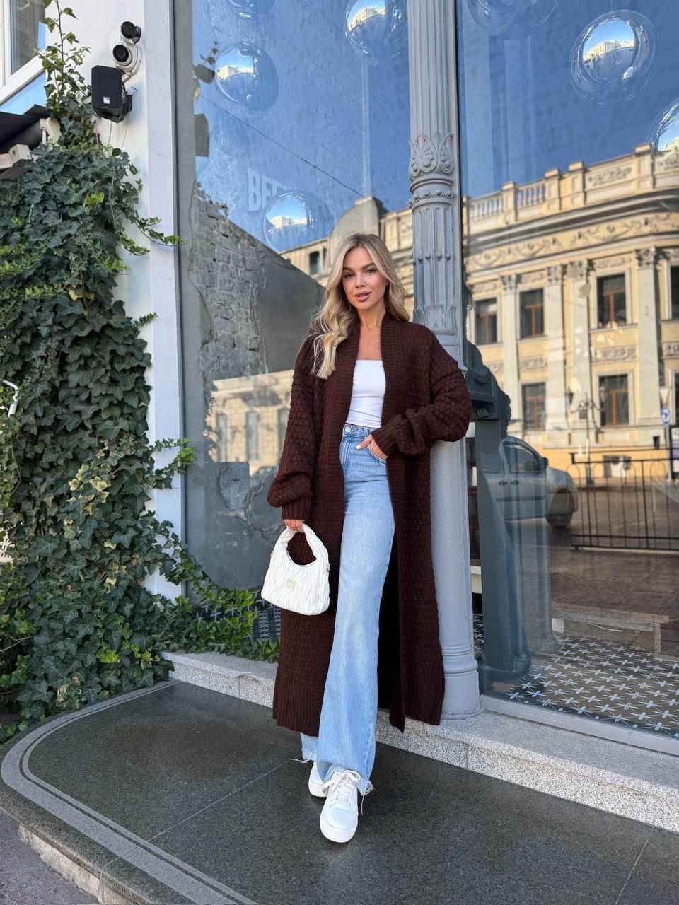 Длинный вязаный кардиган производства Китай Co-0055