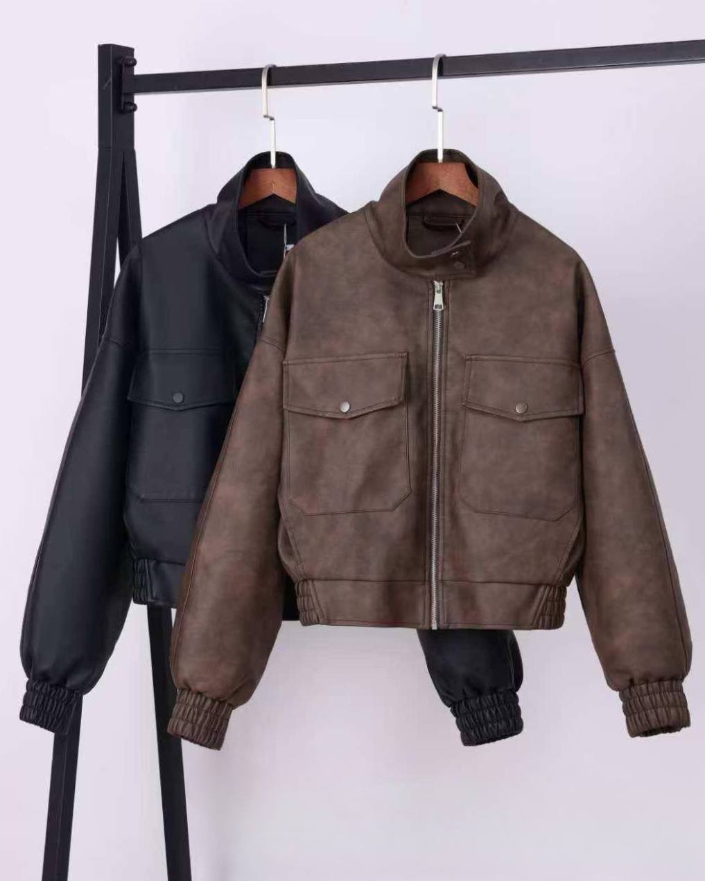 Куртка бомбер из ЭКО кожи производство Китай Co-0056