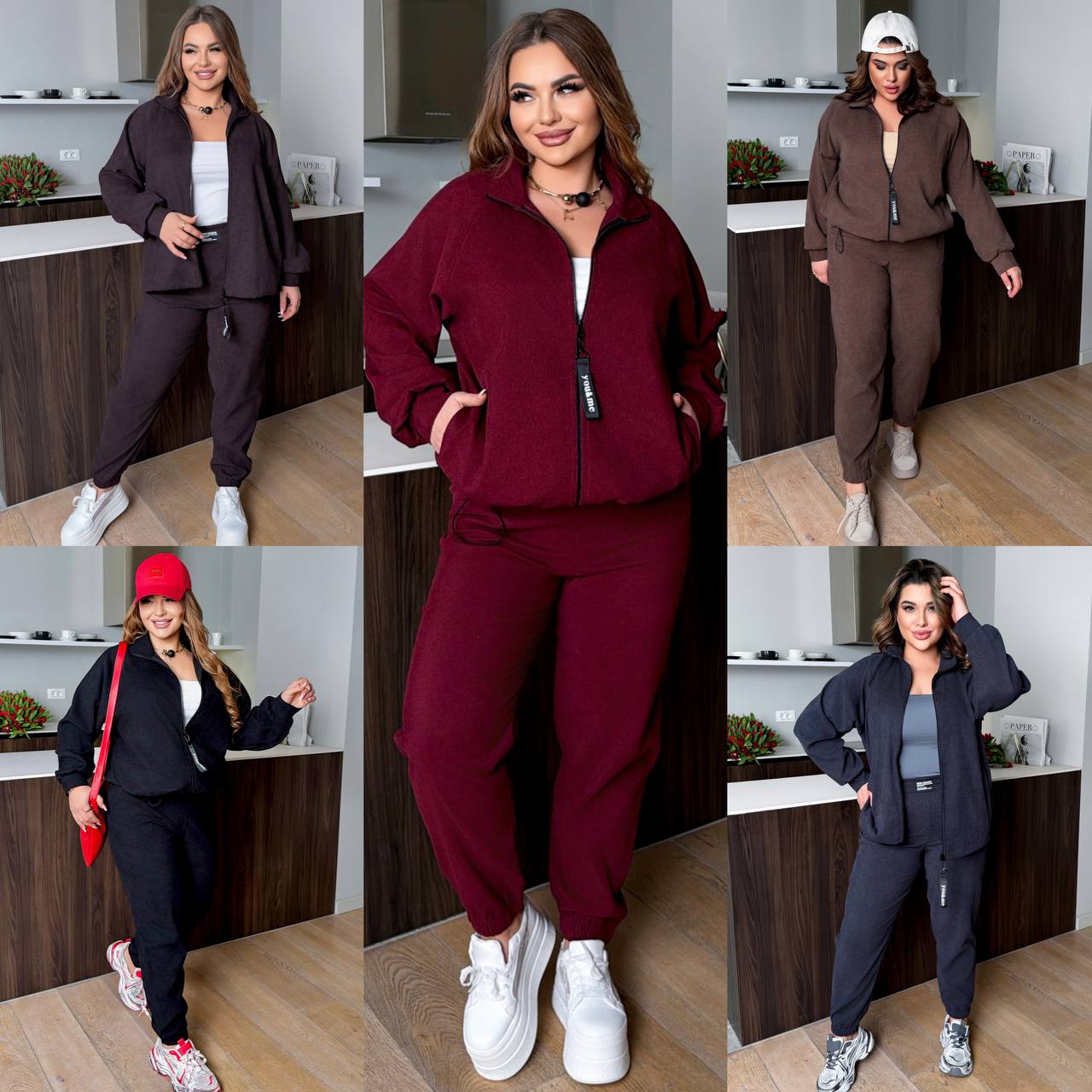 Вельветовый костюм большого размера Sof-0008