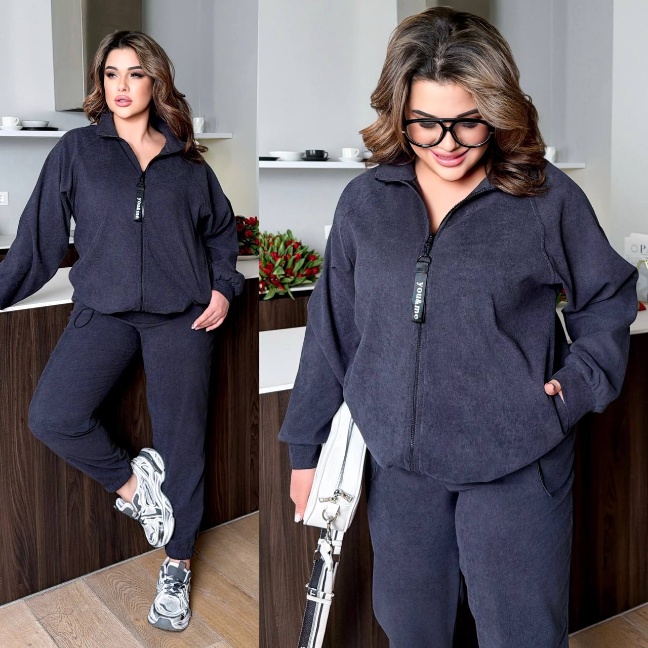 Вельветовый костюм большого размера Sof-0008