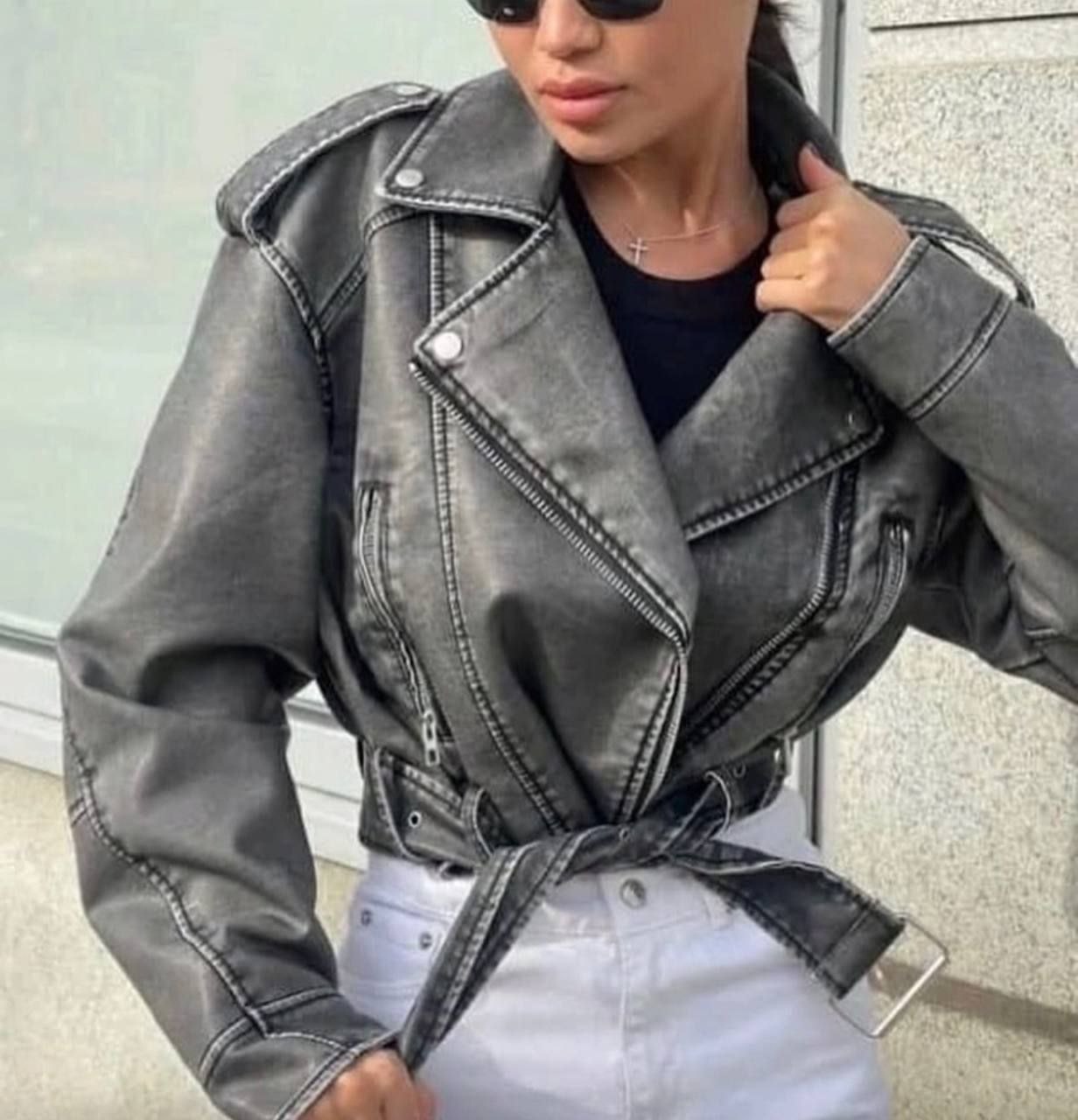 Куртка косуха производства Китай из ЭКО кожи Co-0054