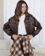 Бомбер из ЭКО кожи производство Китай Co-0050