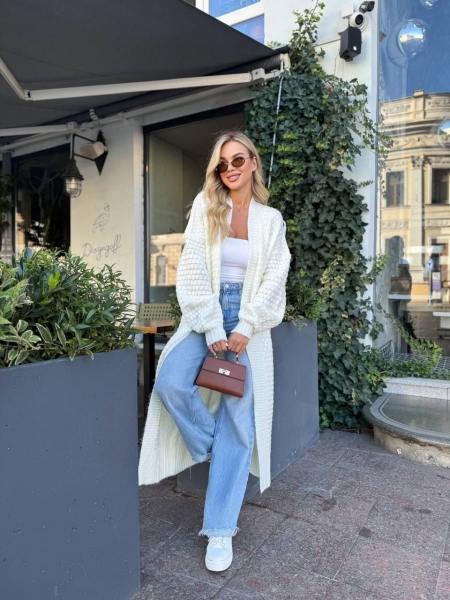 Длинный вязаный кардиган производства Китай Co-0055