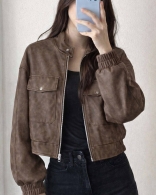 Куртка бомбер из ЭКО кожи производство Китай Co-0056