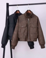 Куртка бомбер из ЭКО кожи производство Китай Co-0056