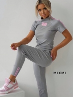 Женский облегающий костюм в рубчик Mix-0019