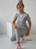 Женский облегающий костюм в рубчик Mix-0019