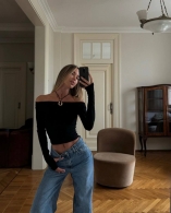 Базовая кофточка с опущенными плечами Bf-0115