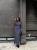 Длинное вязаное платье Co-0015