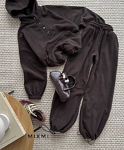 Теплый костюм из флиса цвет шоколад Looc-0004