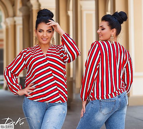 рубашка большого размера в полоску