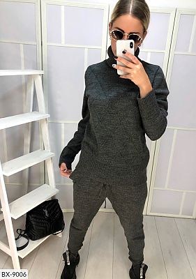 Костюм вязаный графит