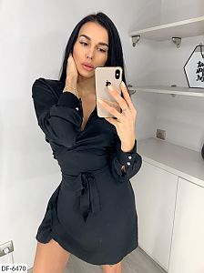 черное платье из атласа