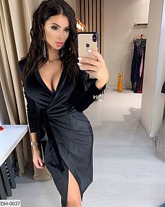 Черное платье на запах