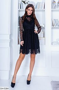 Черное платье кружевное