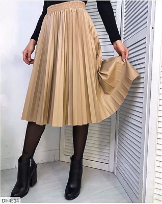Плиссированная юбка бежевая Плиссированная юбка