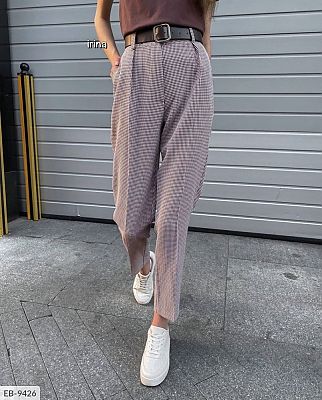 брюки в клетку EB-9426 С чем носить брюки