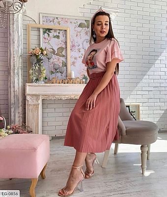 Плиссированная юбка мокко Плиссированная юбка