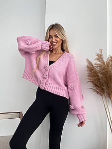 Розовый кардиган