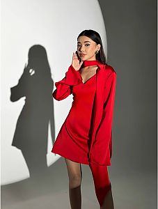 Шелковое красное платье