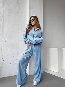 Небесный велюровый костюм люкс качества cu-0015