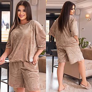 Купить домашнюю пижаму из велюра Dn-0018 Домашняя пижама из велюра Dn-0018