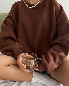 Теплое худи цвет шоколад Bf-0046