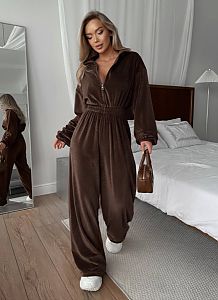 Велюровый комбинезон Tr-0020 Велюровый комбинезон в шоколадном цвете Tr-0020