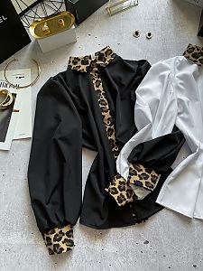 Шелковая блуза с лео