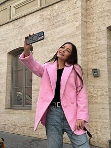 Купить розовый жакет оптом в Украине Розовый пиджак из букле