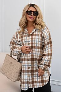 Коричневая рубашка в клетку