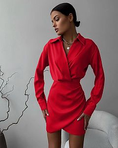 Короткое красное платье Dd-0001 Короткое красное платье Dd-0001 купить оптом в интернет магазине Поставщик